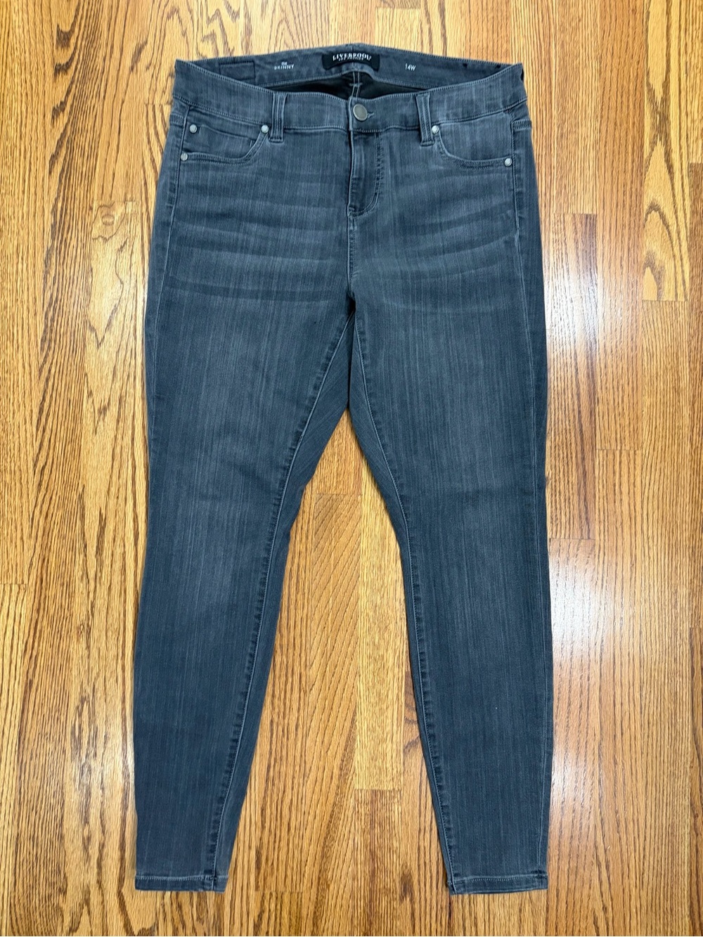 Liverpool "The Skinny" Meteorite Grey Wash Denim Jeans (14W)